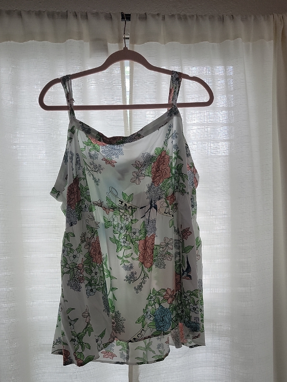 Torrid, Floral Print White Chiffon Cami Top, Size 3